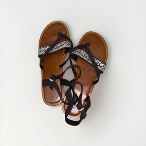 Black and Brown Strappy Sandals